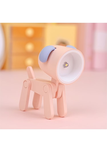 Yystore Gece Lambası Mini Masa Lambası Ktx-323900 Karikatür Evcil Hayvan Şekli Pembe