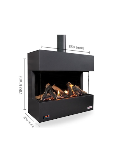 Revega H75UB Üstten Bacalı Doğalgazlı Şömine