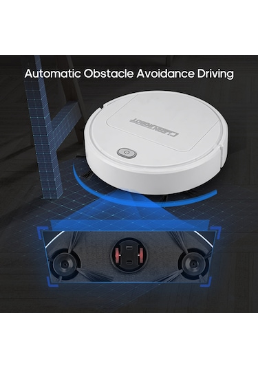 Reedark Gs250 Siyah Akıllı Robot Süpürge: Süpürme, Vuruş Ve Mopping 3'ü Birinde, Otomatik Engellere Kaçınma, 90 Dakika Kullanim Süresi Siyah