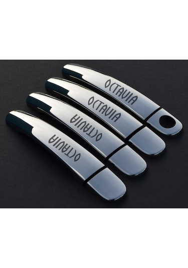 Skoda Octavia A5 Krom Kapı Kolu 2005 Üzeri 4Kapı Paslanmaz Çelik N11.84