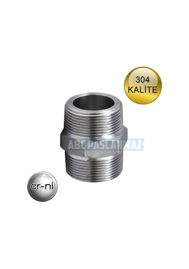 Paslanmaz Krom Nipel Hex 304 Kalite