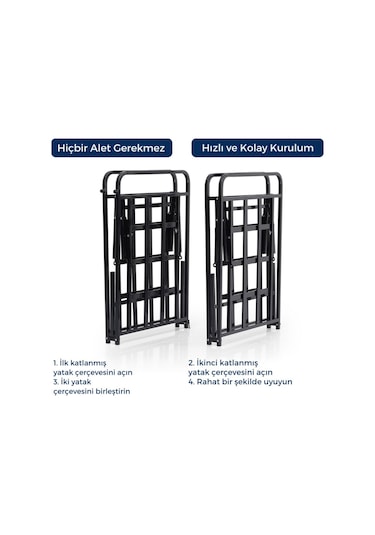 Aksviva Smart Base Çift Kişilik Katlanır Metal Karyola