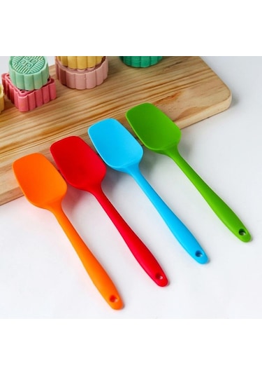 Şarap Kırmızısı 21 Cm Sıcak Evrensel Isıya Dayanıklı Entegre Kolu Silikon Kaşık Kazıyıcı Spatula Kek Dondurma Mutfak Aracı Malzemesi Bakeware