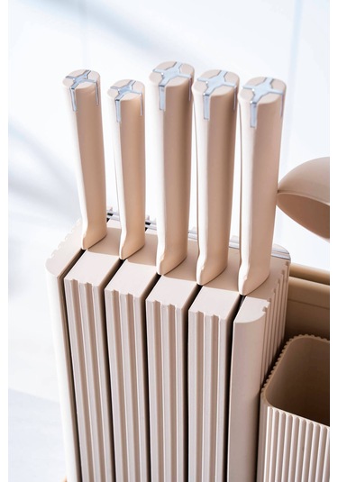 Cooper 14 Parça Standlı Kesme Tahtası Servis Ve Bıçak Seti Diğer