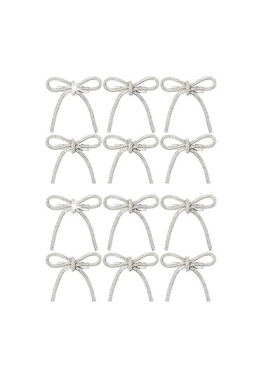 Geeksen Beyaz Bow Şekilli Parlak Noel Ağaçları Süsü, 12 Adet, Klipsli Montaj, Noel Atmosferi, Dayanıklı Ve Taşınabilir