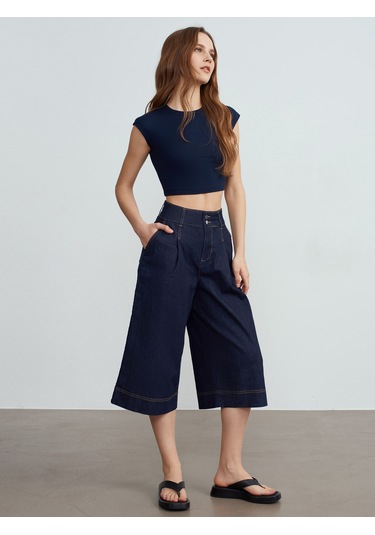 Dilvin 30528 Modal Pamuklu T-shirt-lacivert Lacivert