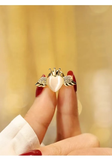 Olfil Broş-mini Kalp Melekler Kraliyet Tarzı 183689974 Sıcak Bej