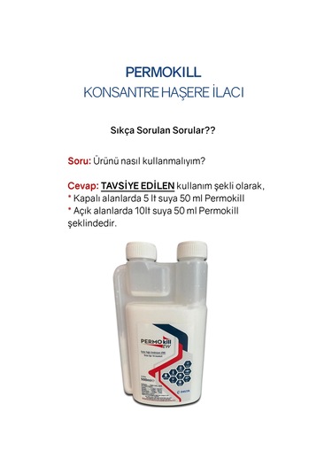 Permokill 18 Ew 500 Ml Haşere Ilacı Konsantre Sıvı