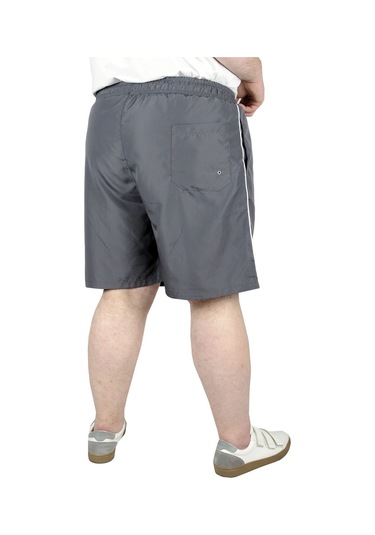 Mode Xl Büyük Beden Erkek Deniz Şortu White Line 21451 Antrasit 001