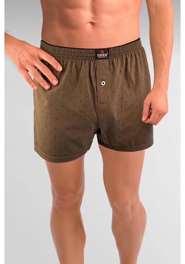Erdem Haki Baskılı Desenli Penye Boxer 1400ykcp Haki