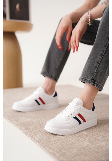 Daxors D163 Günlük Ortopedik Kadın Sneaker Spor Ayakkabı Kırmızı