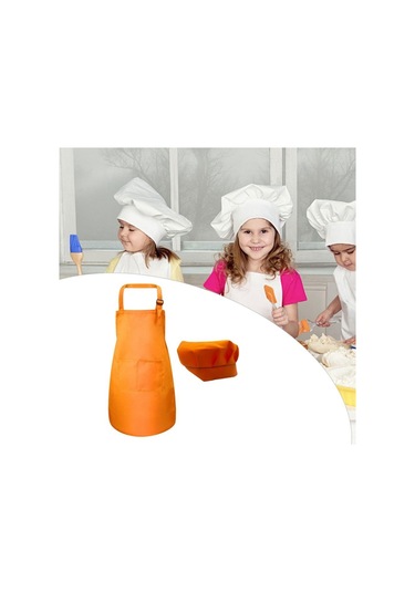 Suntek Çocuk Önlüğü Chef Şapka Seti Crafting Pişirme