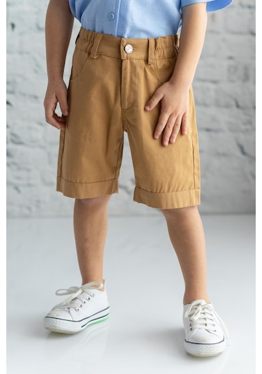 Zeyland Erkek Çocuk Gabardin Düz Şort-camel Camel