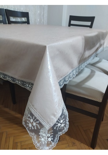 Masa Örtüsü Pvc Dantel Kenar Çiçek Motif