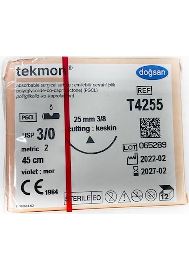 Doğsan Tekmon 3/0 Keskin 25 MM Emilebilir Cerrahi İplik