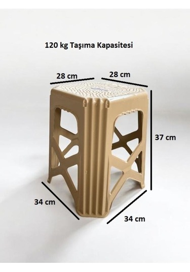 Karatay Orta Boy Plastik Mutfak, Banyo, Balkon Ve Bahçe Taburesi Krem