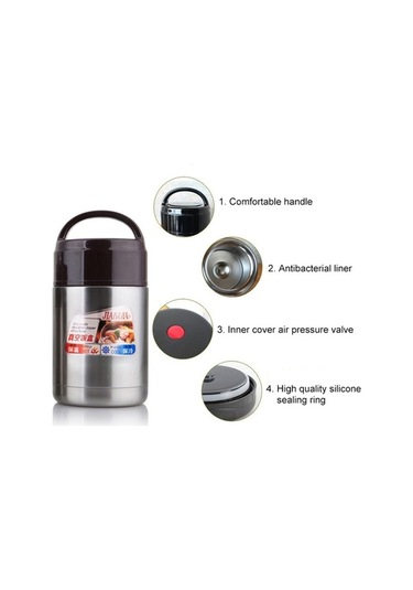 Novahub Jiadabao Paslanmaz Çelik Vakum Yalıtımlı Kaynatma Tencere, 1200ml, Taşınabilir Pirinç Tencere Çok Renkli