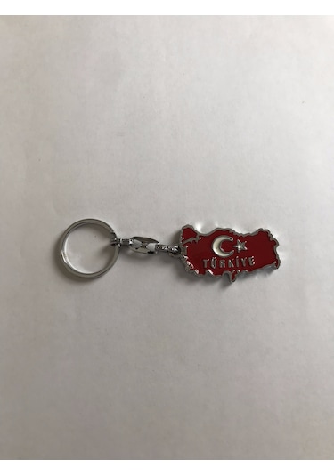 Bd Tekstil Türkiye Haritası Tasarım Kırmızı Renkli Anahtarlık