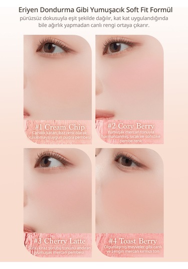 Dasique Karıştırılabilir Renk Tonlarına Sahip 4lü Allık Paleti Blending Mood Cheek 07 Candy Berry 07 Candy Berry