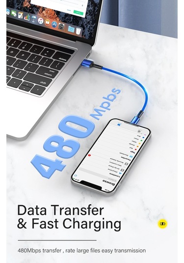 Hızlı Şarj Usb Kablosu İphone Uyumlu 13 12 11 Pro X Max 6 6s 7 8 Artı İpad Mavi 0.25m