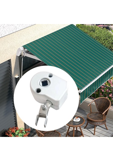 Homyl Dış Mekan Metal Tente Krank Şanzıman Beyaz 360 Derece Beyaz