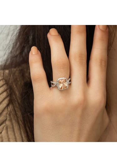 Gümüş Baget Kare Bayan Yüzük (551179913)