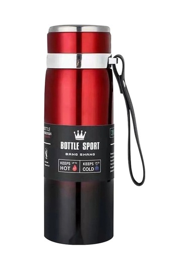 Rogfer 1000ml 316 Paslanmaz Çelik İzoleli Kupa Büyük Kapasiteli Vakum Termos Dış Mekan Taşınabilir Araba Yalıtımlı Su Şişesi Degrade Kırmızı Kırmızı