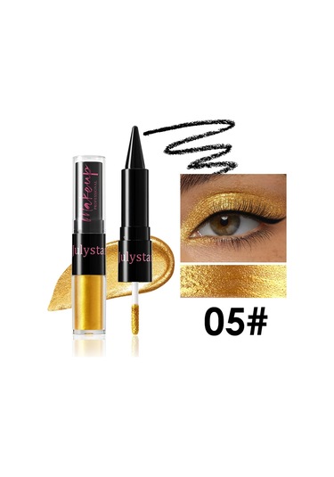 Dumanlı Sedefli Yeşil Likit Göz Farı 2'si 1 Arada Glitter Metalik Göz Farı 05 4.2g 01 Garden Rose