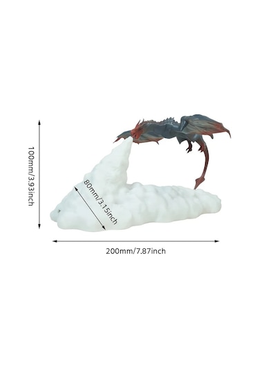 Fochsia Shenzhi Tech 3d Baskılı Led Ejderha Gece Lambası - Usb Şarjlı Anime Lamba