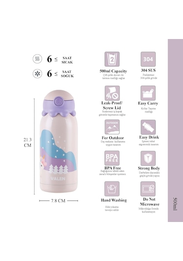 Çift Duvarlı Vakumlu Çocuk Termos 500ml