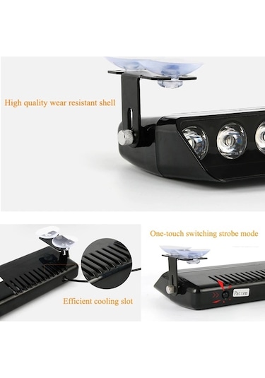 Flybuy Anmingpu Acil Liderlik Çakarli Lamba Polis Araba Kamyon Için Kirmizı Mavi Amber, 1 Adet Kırmızı 1 Adet Beyaz 1 Adet