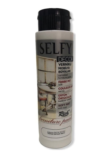 Rich Selfy Decor Vernikli Boya 500cc - Antik Beyaz 5802 0000 Naturel