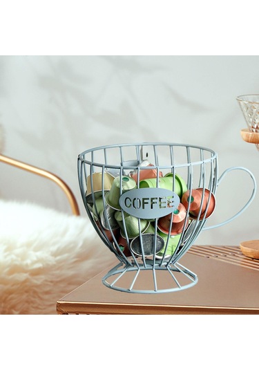 Suntek Kahve Kapsül Düzenleyici Depolama Sepeti Ekran Ev Dekoru Mavi