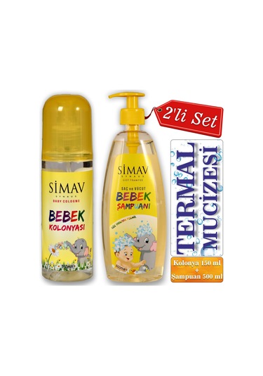 Simav Termal Sulu Bebek Seti 2'li - Kolonya 150ml + Şampuan 500ml