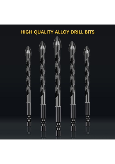 Kangvka Siyah Çok Amaçlı Testere Ucu Seti 10 Adet - Seramik, Cam, Beton, Çimento Duvarlar İçin Elektrik Matkap Delici Uçlar