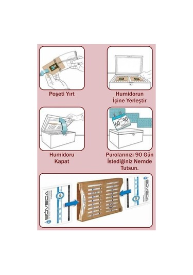 Boveda 72 60g Humidor Puro Kutusu Nemlendirici 5li Eco Paket