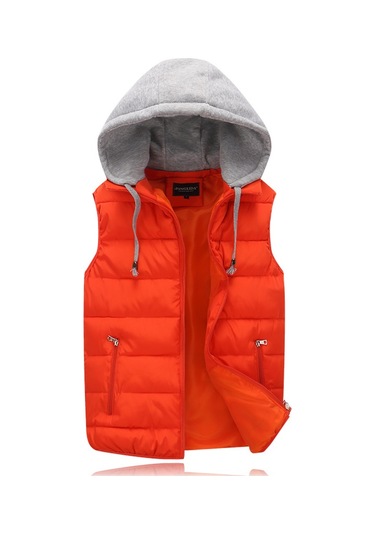 Sonbahar/kış Unisex Kuş Tüyü Dolgulu Yelek Ceket Turuncu