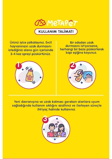 Metapet Yavru Kedi Tuvalet ve Isırma Eğitimi Sprey Tırmalamaya Karşı Önleyici 150 ML