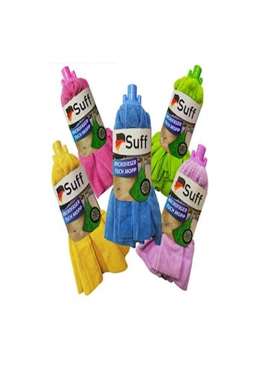 Suff Medium Mikrofiber Havlu Paspas Mop Ucu Ve Ahşap Sapı Takım