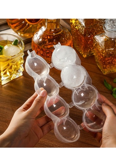 Periboia 4 Bölmeli Küre Buz Topu Kalıbı - Yuvarlak Buz Topu