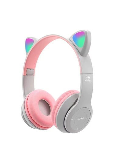 Aurora Kedi Kulaklı Mavi Kulaklı Parlayan Sihirliışıklar Ağır Bas Kablosuz Kulaklıkkoyu Mavi