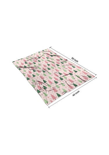 Noel Desenli 40x50 İnç Polar Battaniye, Yumuşak, Hafif Ve Kalın, Erkek, Kadın Ve Çocuk İçin Noel Ağacı Yıldızı