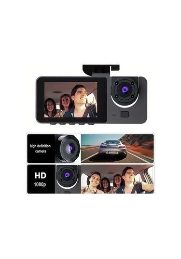 Sandwich Motion003 Ourlıfe 1080p Çift Lens Araç Kamerası, Gece Görüş 2 Ekran