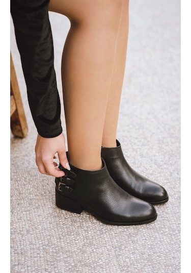 Mia Siyah Deri Bot