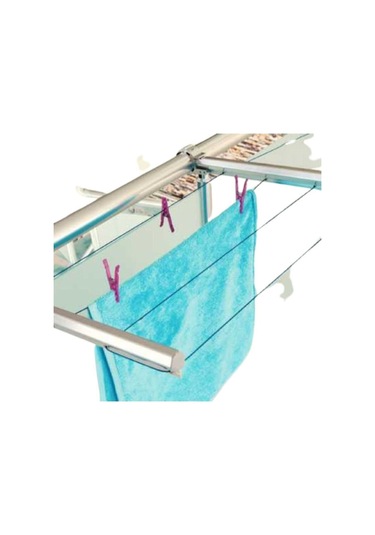 Fuga Metal Alüminyum Balkon Çamaşırlık "hediye Ip" Kurutmalık Çamaşır Askısı Askılığı Gri