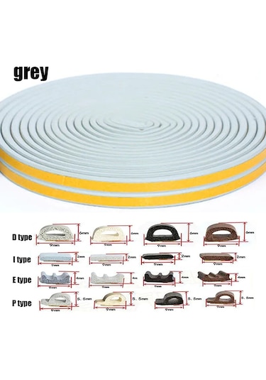 Kapı Yalıtım Conta Şerit Bant Kendinden Yapışkanlı Akustik Kauçuk Köpük Yalıtım Grey P Diğer