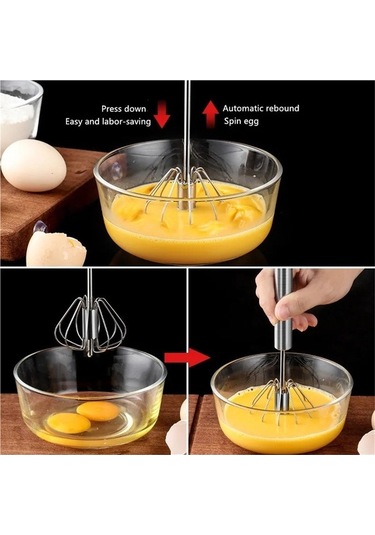 Ulzyvf Yarı Otomatik Yumurta Çırpıcı Gümüş Kaplı, 304 Paslanmaz Çelik Yumurta Makinesi Gümüş