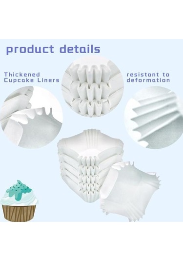 1000 Adet Muffin Kupası Yapışmaz Cupcake Gömlekleri Düğün Doğum Günü Partileri İçin Tek Kullanımlık Tatlı Pişirme Bardak M