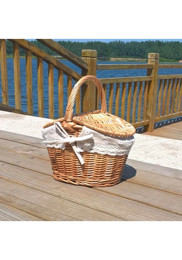 Homyl Açık Kamp Için Yıkanabilir Astarlı El Dokuması Hasır Kahverengi