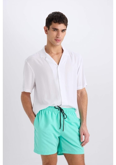 DeFacto File Astarlı Kısa Boy Deniz Şortu N0131AZ25HSGN1101